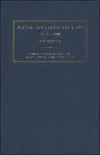 British Parliamentary Lists, 1660-1880 : A Register