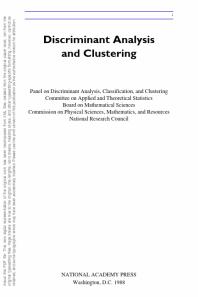 Discriminant Analysis and Clustering