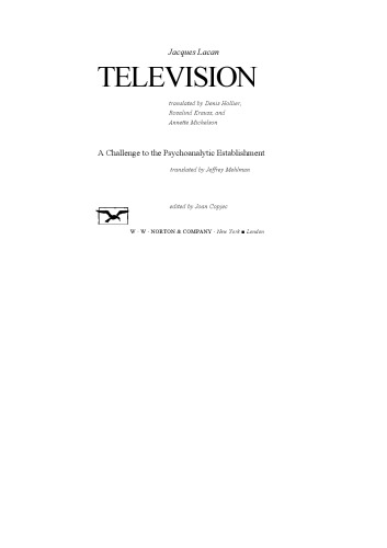 Television: A Challenge to the Psychoanalytic Establishment