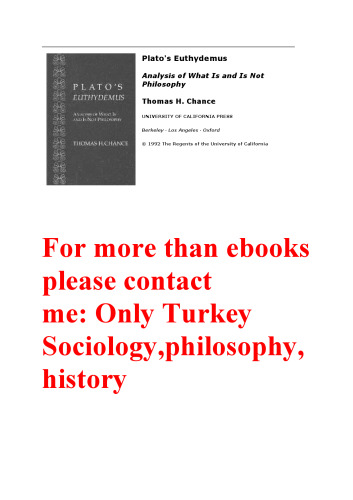 Plato's <i>Euthydemus</i>: Analysis of What Is and Is Not Philosophy
