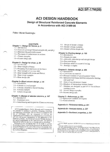 ACI- SP-17M(09) ACI REINFORCED CONCRETE DESIGN HANDBOOK A Companion to ACI 318-05 SI system