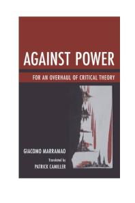 Against Power : For an Overhaul of Critical Theory