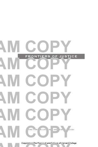 Frontiers of Justice: Disability, Nationality, Species Membership