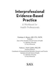 Interprofessional Evidence-Based Practice : A Workbook for Health Professionals