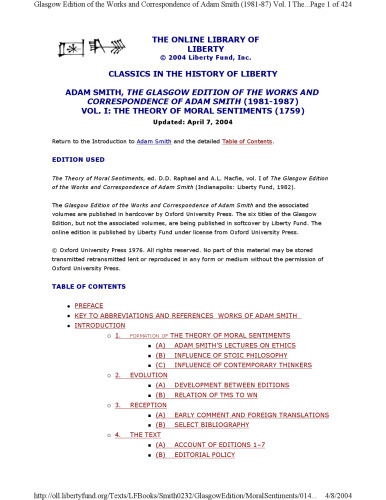 The Theory of Moral Sentiments 