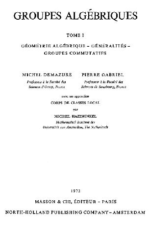 Groupes algebriques