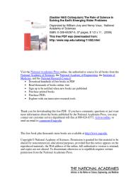 The Role of Science in Solving the Earth's Emerging Water Problems