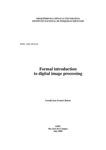 Formal introduction to digital image processing