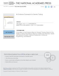 An Evidence Framework for Genetic Testing