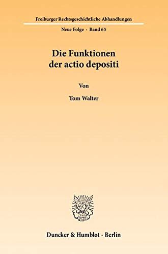 Die Funktionen Der Actio Depositi