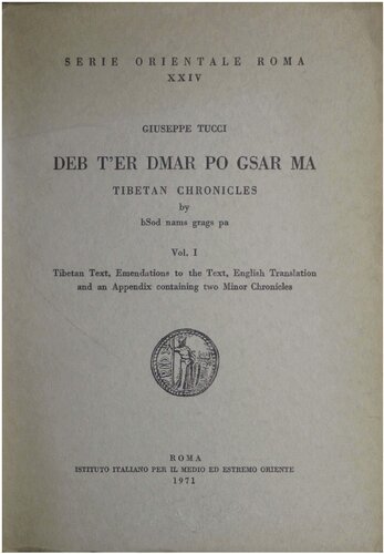 Deb t'er dmar po gsar ma: Tibetan chronicles by bSod nams grags pa