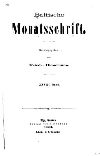 Baltische Monatsschrift