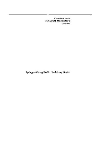 Quantum Mechanics - Symmetries