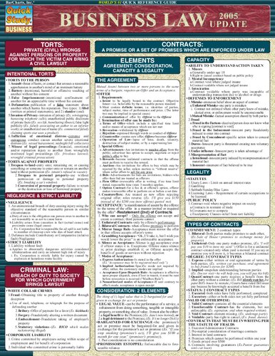 Business Law: a QuickStudy Laminated Reference Guide