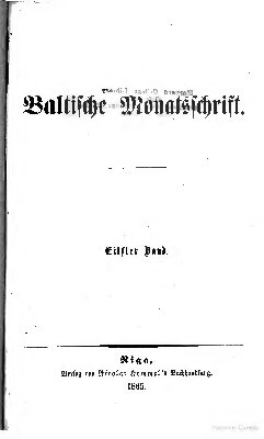 Baltische Monatsschrift