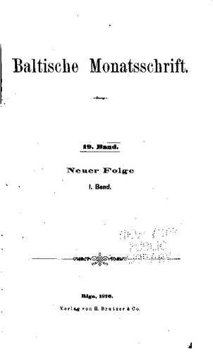 Baltische Monatsschrift