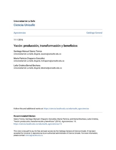 Yacón (Smallanthus sonchifolius): producción, transformación y beneficios