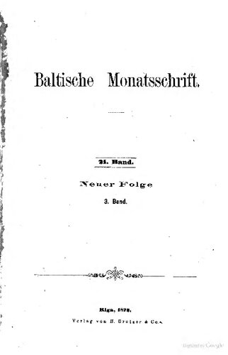 Baltische Monatsschrift