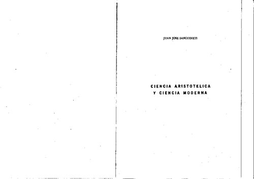 Ciencia aristotélica y ciencia moderna