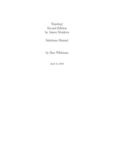 Topology. Solutions manual by D. Whitman