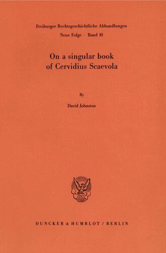 On a Singular Book of Cervidius Scaevola