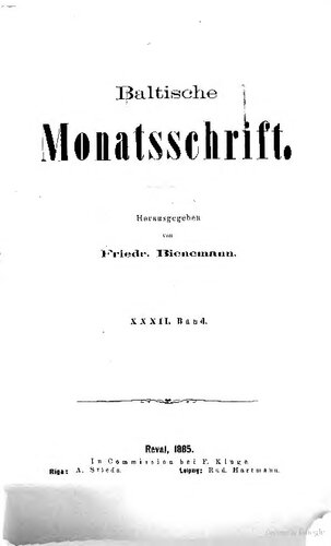 Baltische Monatsschrift