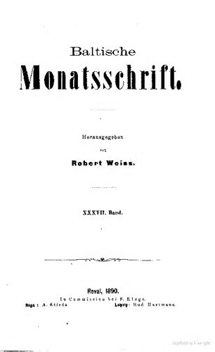 Baltische Monatsschrift