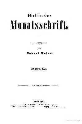 Baltische Monatsschrift