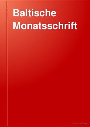Baltische Monatsschrift
