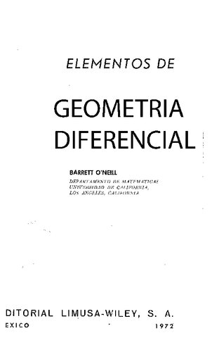 Elementos de la geometria diferencial