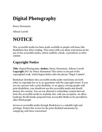 Digital Photography: A Basic Manual