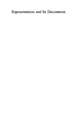 Representation and Its Discontents: The Critical Legacy of German Romanticism