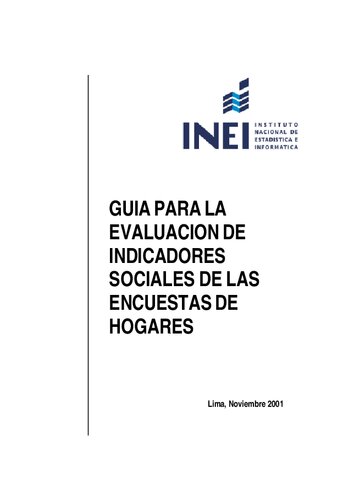 Guía para la evaluación de indicadores sociales de las encuestas de hogares (Perú)