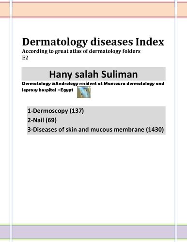 Great atlas of dermatology index with hyperlinks