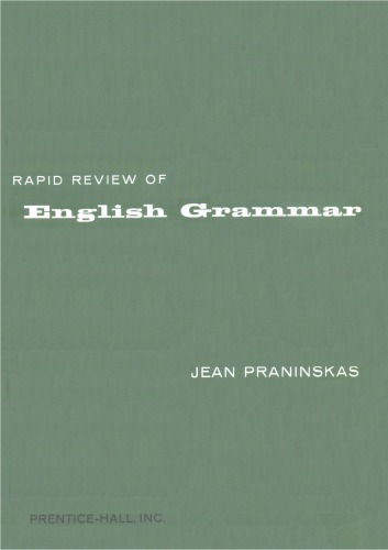 Rapid Review of English Grammar: A Text for Students of English As a Second Language