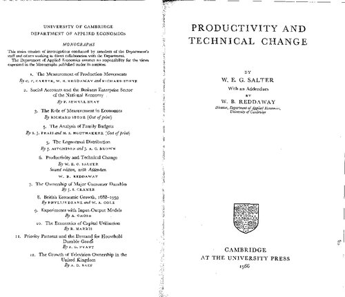 Productivity and Technical Change