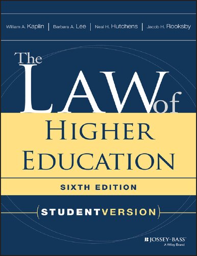 The Law of Higher Education, Student Version: Student Version