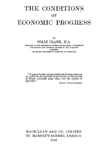 The Conditions of Economic Progress
