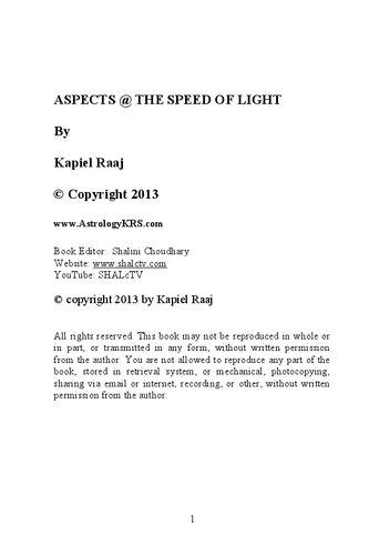 Aspects @ The speed of light