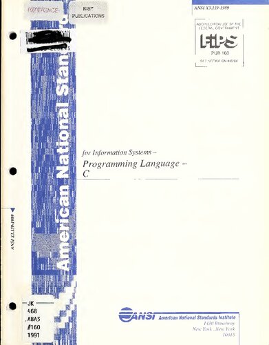 ANSI X3.159-1989 - C89 - Information technology — Programming languages — C