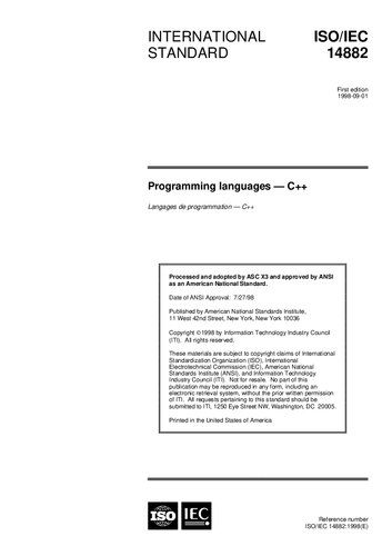 ISO-IEC 14882-1998 Information technology — Programming languages — C++