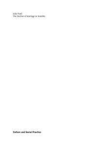 The Decline of Marriage in Namibia : Kinship and Social Class in a Rural Community