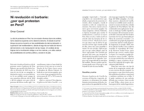 Ni revolución ni barbarie: ¿por qué protestan en Perú?