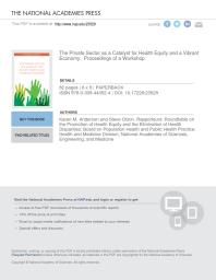 The Private Sector As a Catalyst for Health Equity and a Vibrant Economy: Proceedings of a Workshop