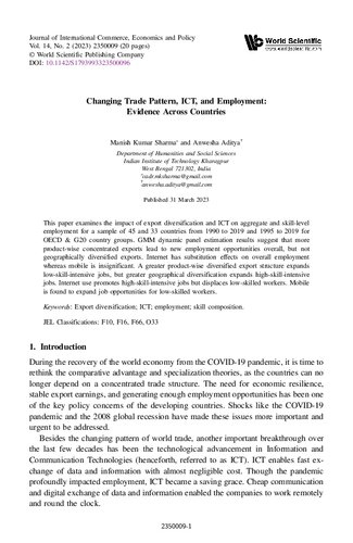 Changing Trade Pattern, ICT, and Employment: Evidence Across Countries