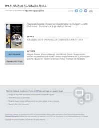 Regional Disaster Response Coordination to Support Health Outcomes: Summary of a Workshop Series