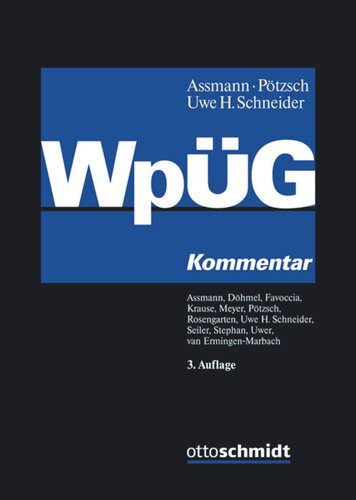 Wertpapiererwerbs- und Übernahmegesetz: Kommentar