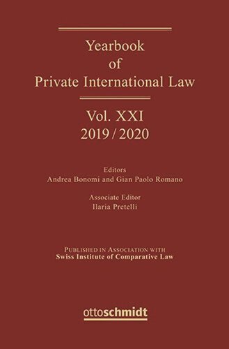 Yearbook of Private International Law: Volume XXI Yearbook of Private International Law Vol. XXI - 2019/2020
