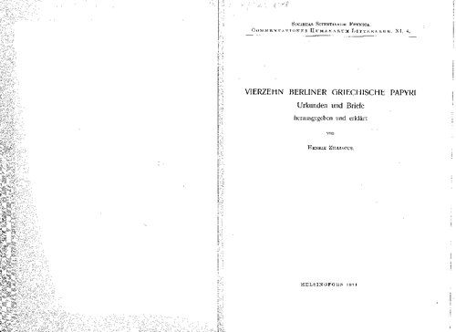 Vierzehn Berliner griechische Papyri (P.Berl.Zill.)