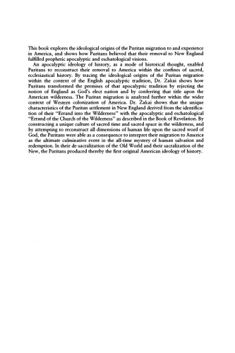 Exile and Kingdom: History and Apocalypse in the Puritan Migration to America